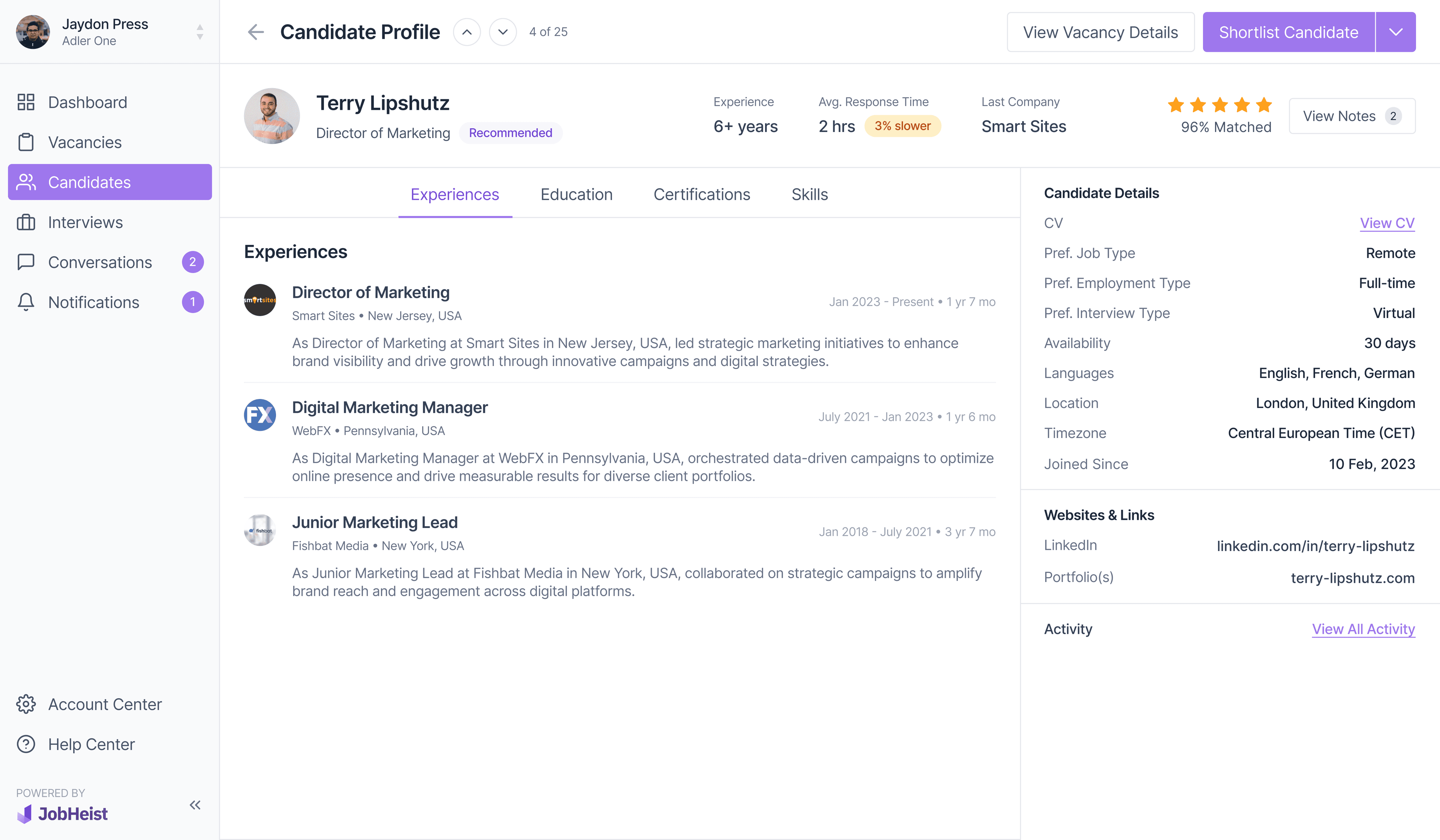 Review the candidates 