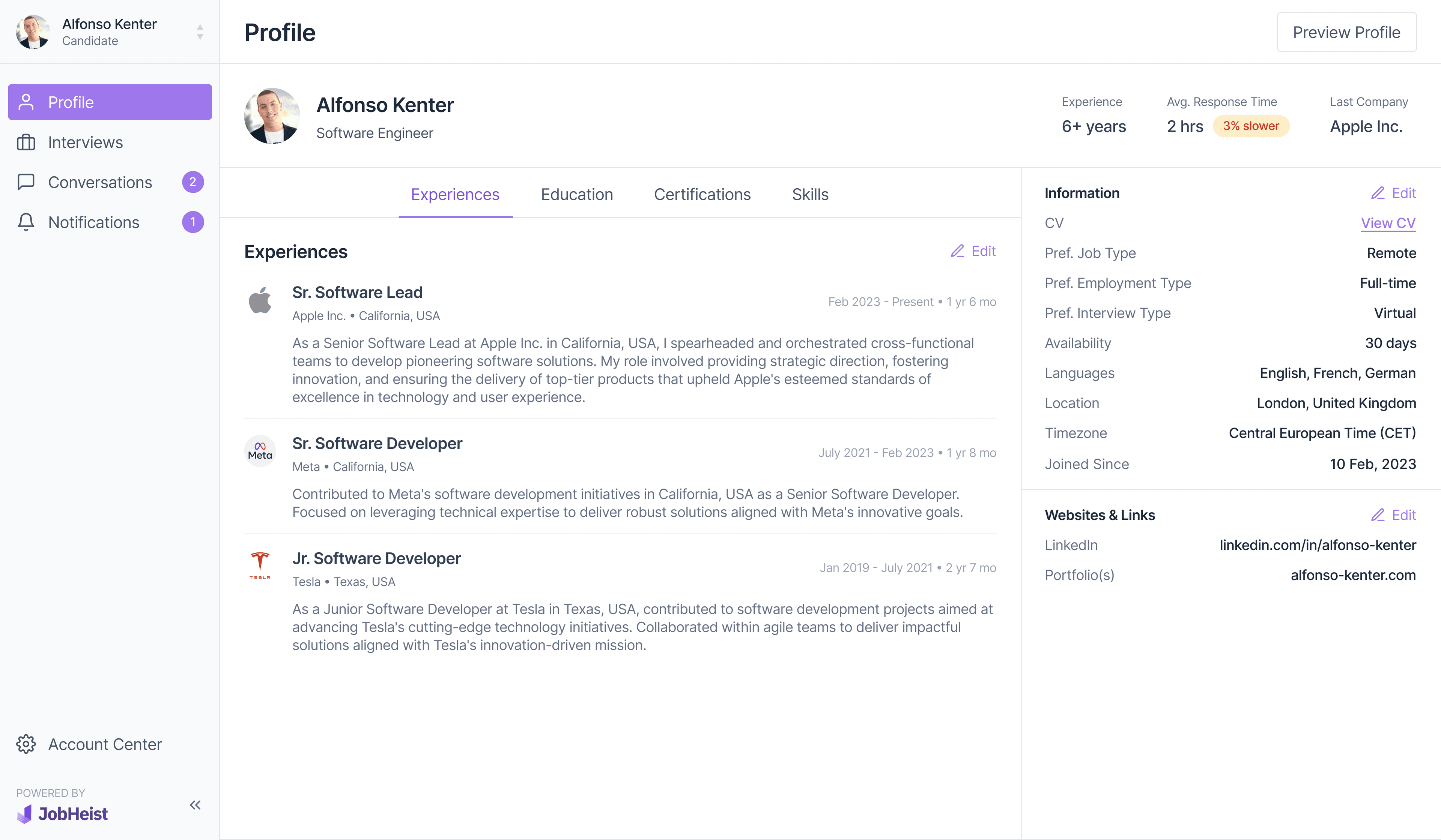 Set up your profile